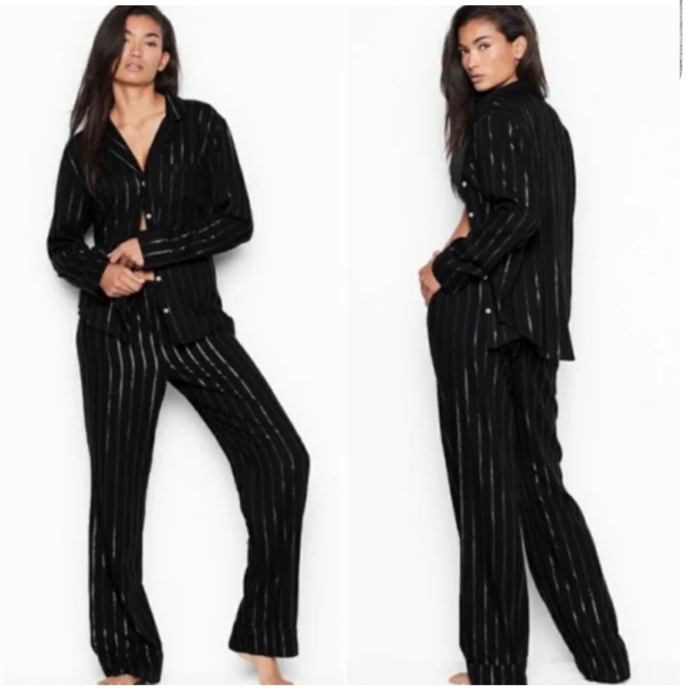 Victoria Secrets three piece Stripe Pajama Set